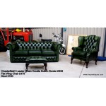 Chesterfield Wing Chair Green